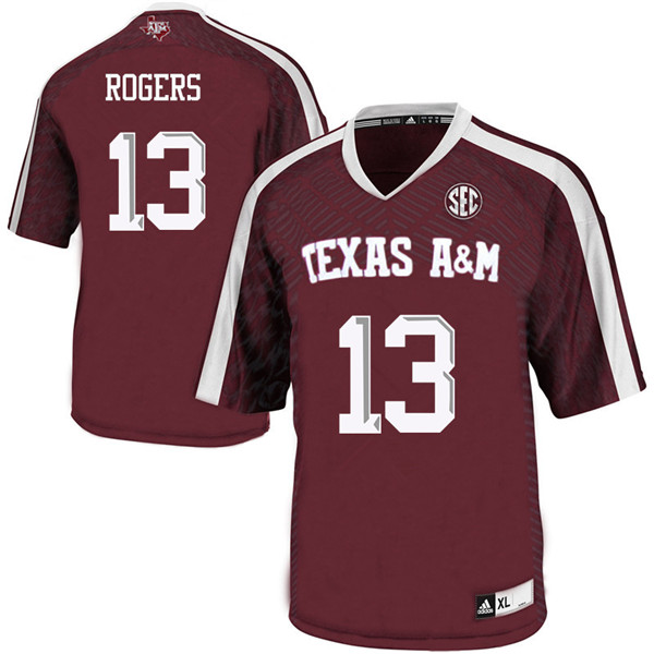 Men #13 Kendrick Rogers Texas A&M Aggies College Football Jerseys Sale-Maroon